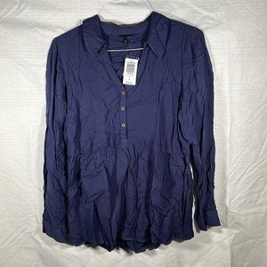NWT!! Torrid Navy Peplum Blouse Size 0(12)